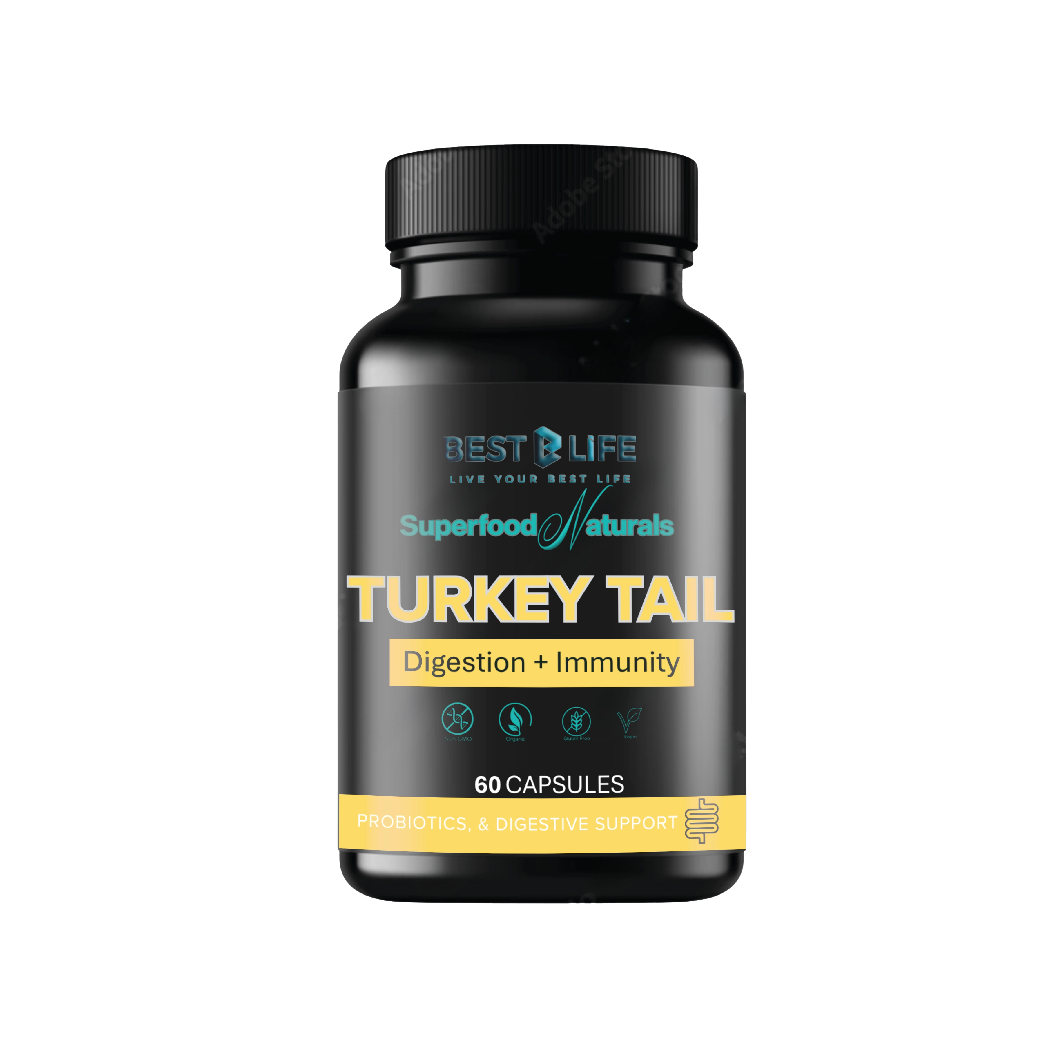 Turkey Tail Gut Stabiliser System (60 Capsule SuperFood Natural)