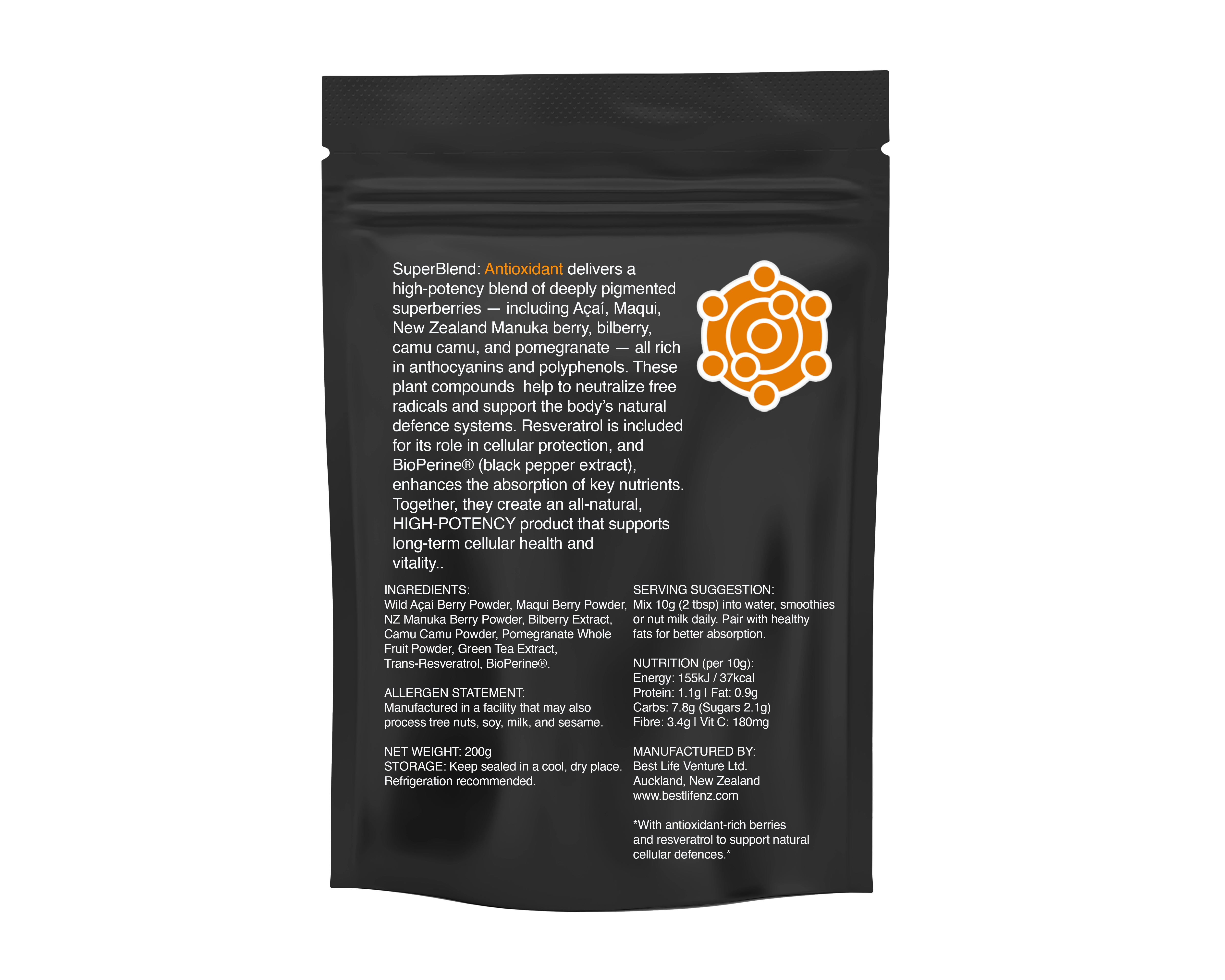 Antioxidant & Detox Formulation (200 Gram SuperBlend)