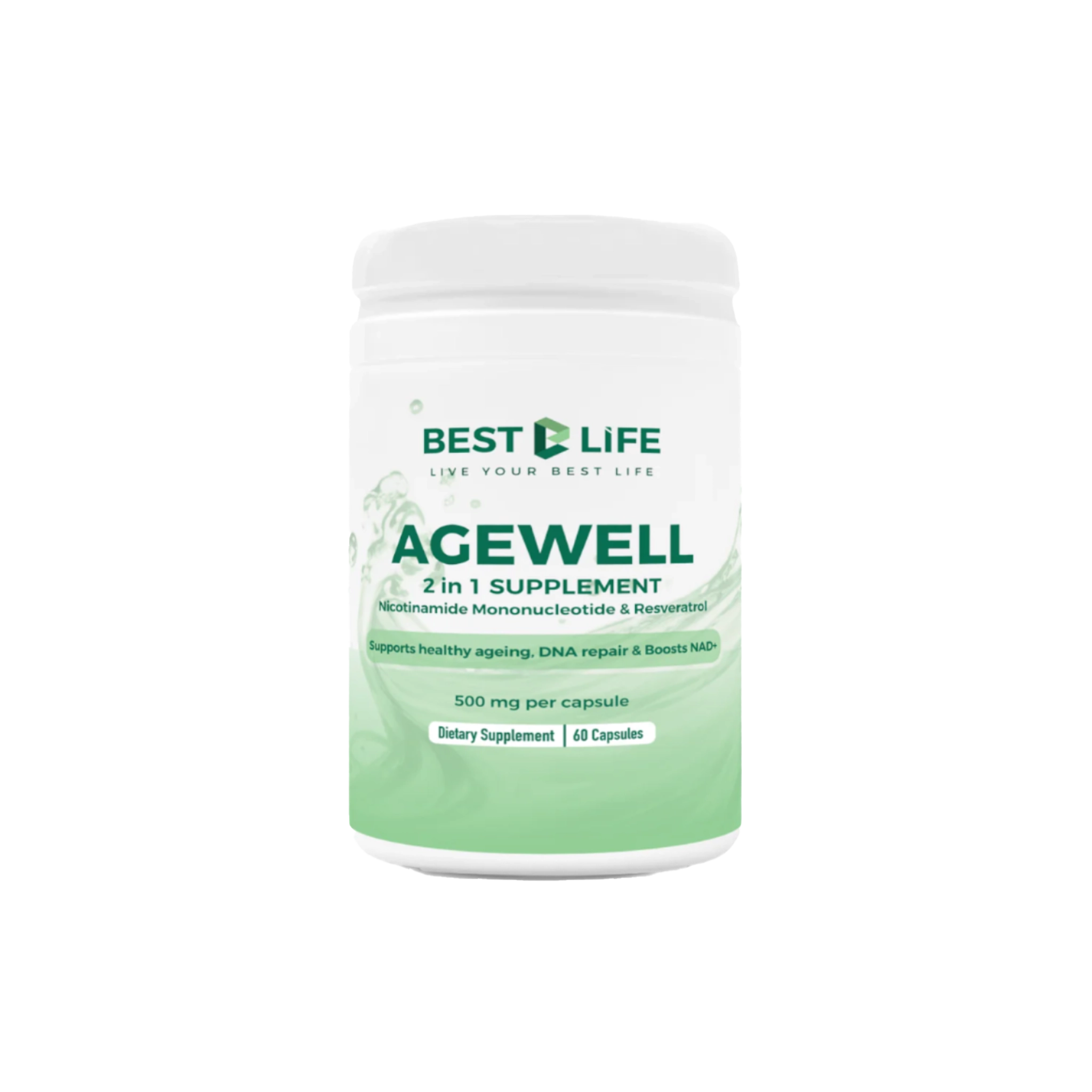 nmn and resveratrol bottle front
