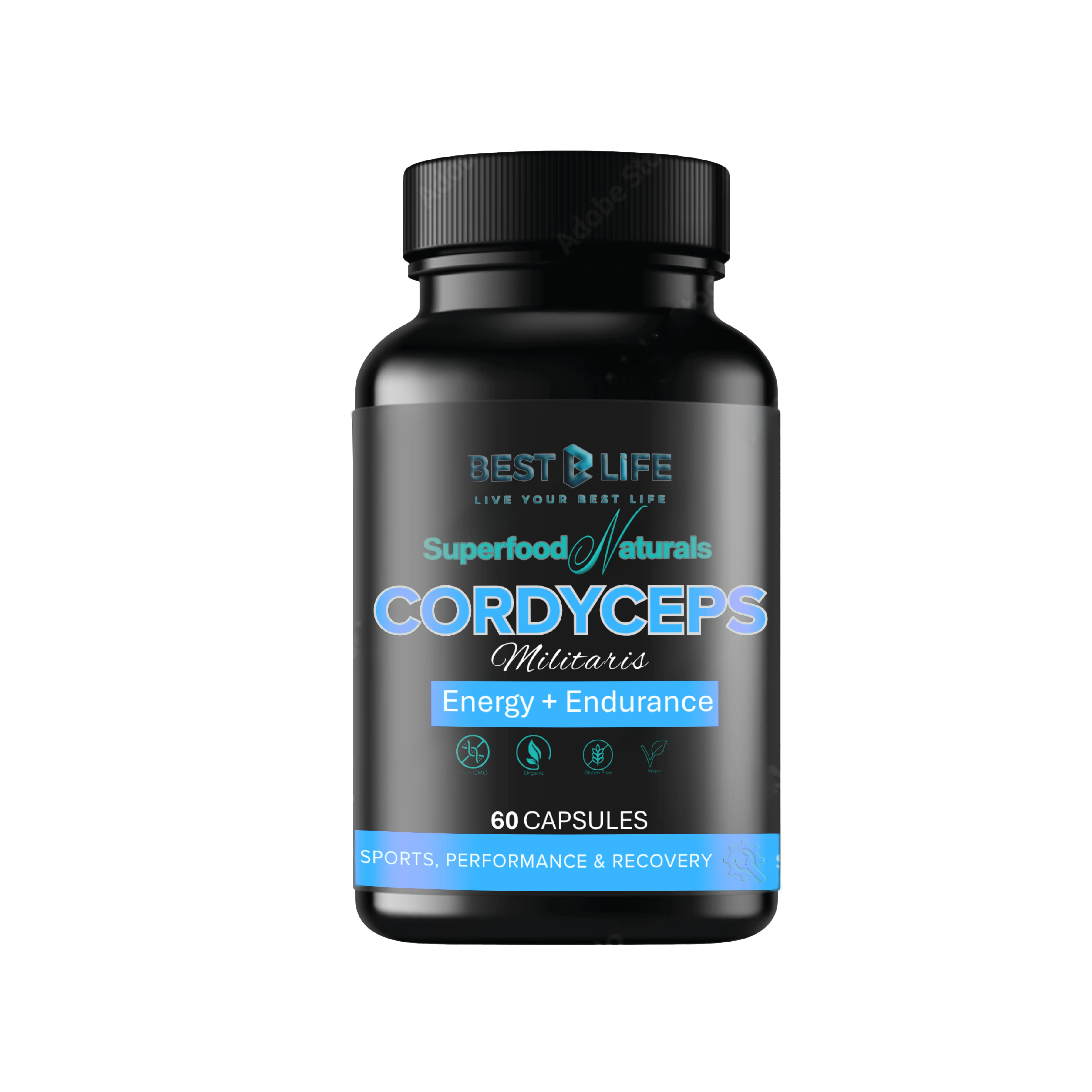 Cordyceps Militaris - Instant Endurance Delivery Mechanism (60 Capsule SuperFood Natural)